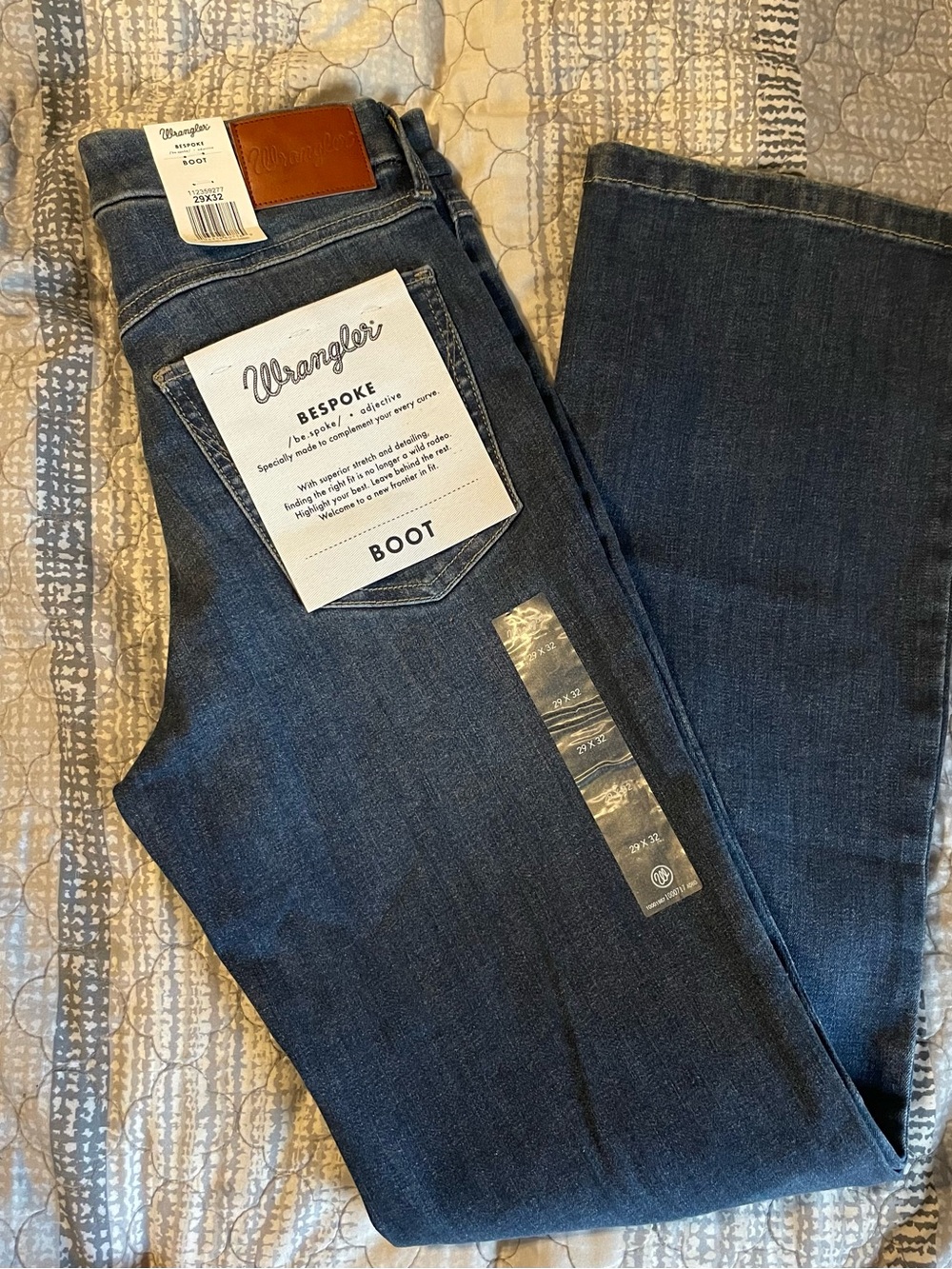 Wrangler Dark Blue Denim Jeans with Branded Button